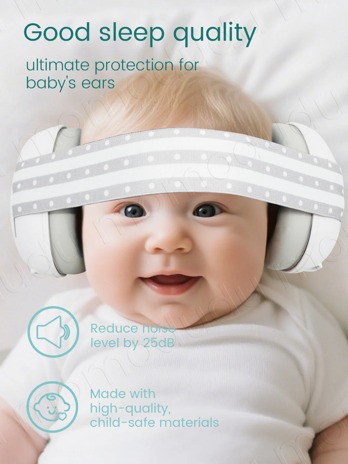 1PC Baby Earmuffs Noise Cancelling Infant Ear Protection Headphones with Adjustable Headband , Ideal for Travel, Airplane, Sleep