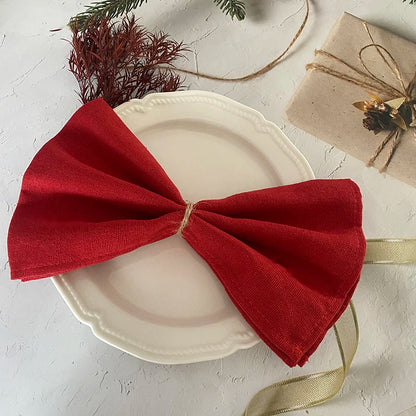 6pcs Cloth Napkins 30X45CM Orange Cotton Polyester Blend Kitchen Washable Dinner Reusable Napkins Wedding Party Table Decoration
