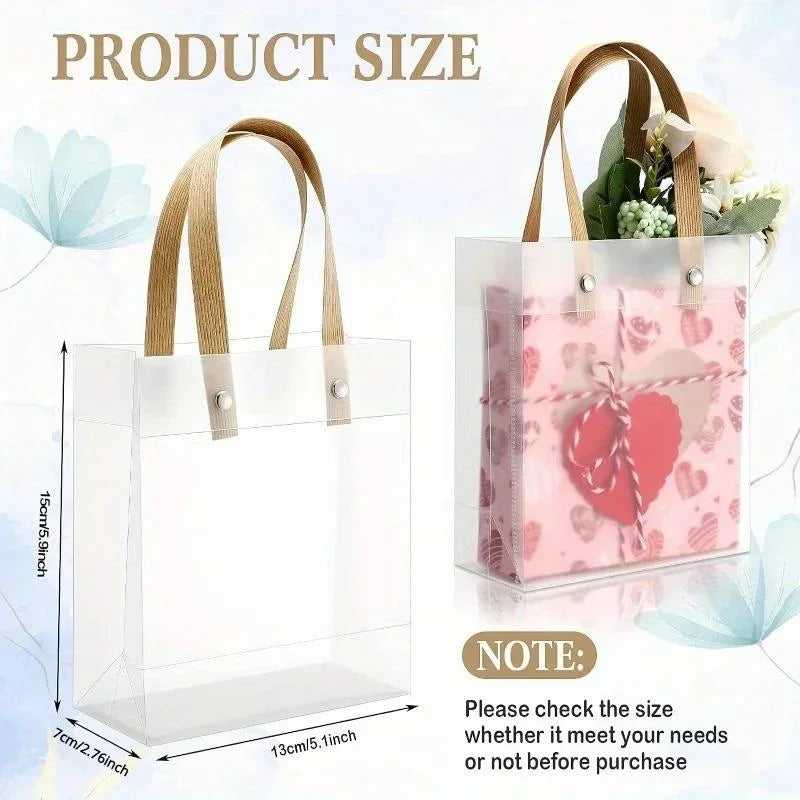 10PCS Holiday Gift Bag Eco-friendly Companion Gift Candy Bag Holiday Gift Birthday Gift Bag Anniversaries，Frosted Tote Bag