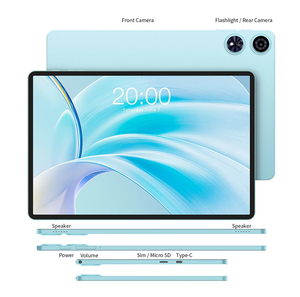 Teclast Tablet P50 Case Android 15 11" T606 8-Core Max 12GB RAM 128GB ROM P50 Case/Keyboard/Mouse/Stylus/Headphone/Stand