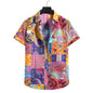 New Hawaii Spring/Summer Fashion Leisure Street Walk Tourist Beach Printed Full Open Short Sleeve Button Shirt
