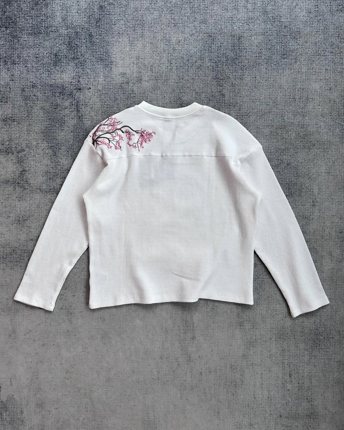 Harajuku Cherry Blossom Embroidery Sweater Fashion Casual Knitted Round Neck Pullove Warm Long Sleeve Sweatshirt Men Clothing