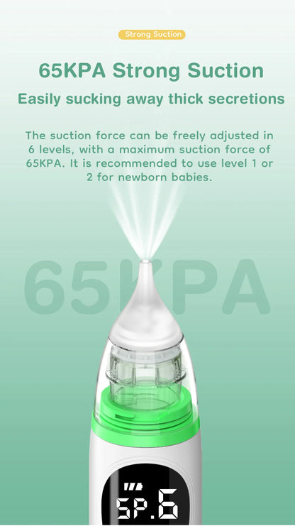 MAMIJOY  Electric Nasal Absorber Silent Baby Obstruction Rhinitis Cleaner Nasal Aspirator Nasal Mucus Cleaning Tool Fro Newborn