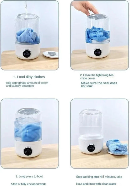Wireless Washing Machine Portable Underwear Cleaner 1L Mini Socks Washing Machine Dehydratable Laundry Bucket