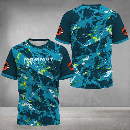 Men's outdoor hiking T-shirt 3D printed design rock climbing cross-country running Drifit camping clothes fashionable