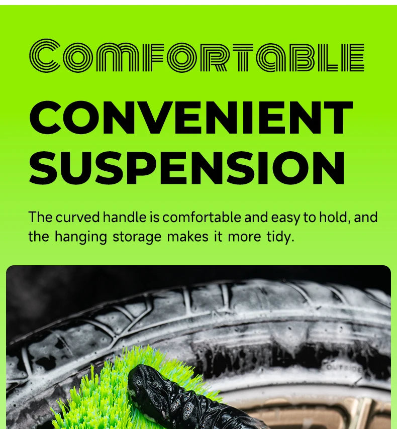 MAGIC GEM Tire Brushes for Cleaning Tires, Durable Car Wash Brush, Stiff Tire Scrub Brush for Car Detailing & Rubber Tire