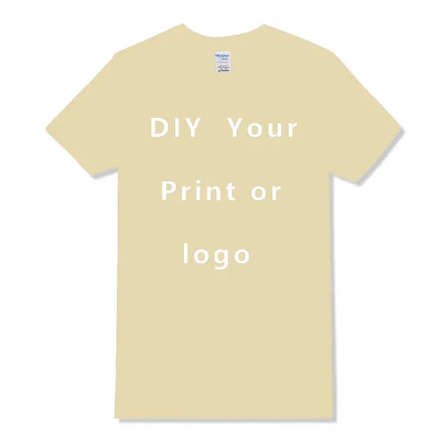 Custom Tshirt Front Back Print Professional Your Own Logo Text Photo Male Personalized Premium Gifts T-shirt EU Size 100% Cotton