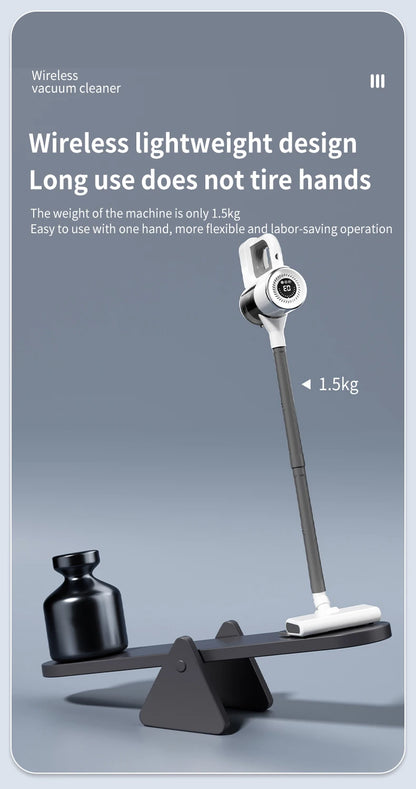 Handheld Cordless Vacuum Cleaner, 18Kpa 55Mins Smart Stick Vac with Tangle-Resistant Design Hard Floor Carpets Pet Hair