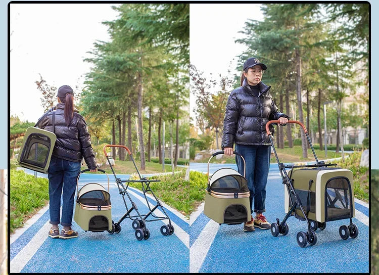 2026 New Multi Layer Pet Cart for Cats Dogs, Large Space Detachable Pet Carriers and Travel Gear