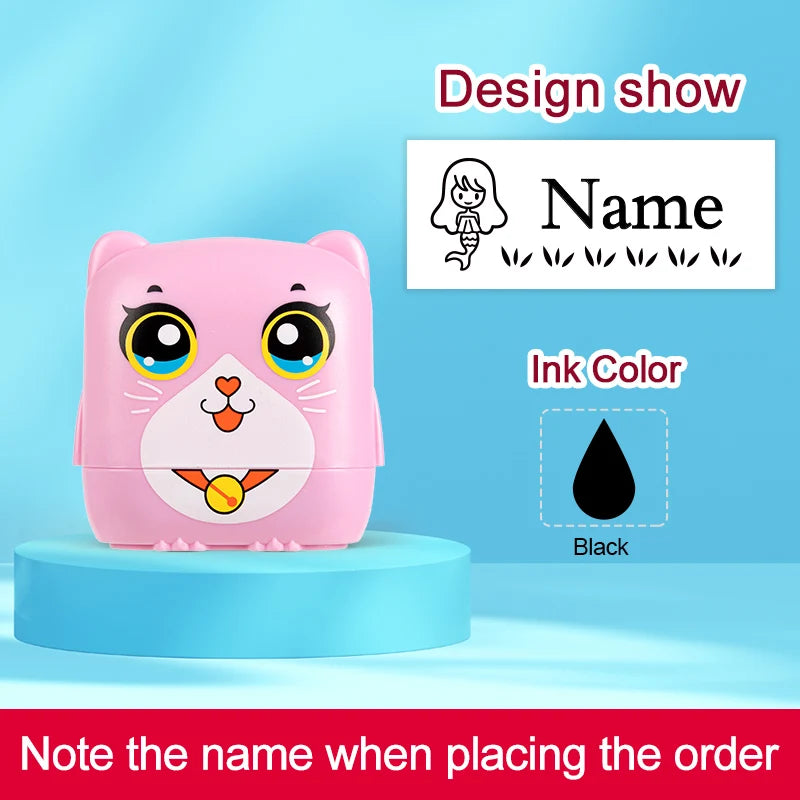 Kids Personalized Stamp - Custom Embossed Seal for School Projects, Travel-Friendly Gift Set with Storage Case & Unique Designs
