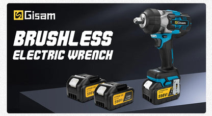 Gisam 2800N.M Brushless Electric Wrench 1/2 Inch Impact Wrench Electirc Screwdriver Drill Compatible with Makita 18V Battery Pin