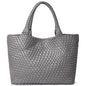 Woven Tote Bag Womens Purse Vegan Leather Shoulder Handbags - Fashion Summer Beach Tote Bags - Large Travel Totes