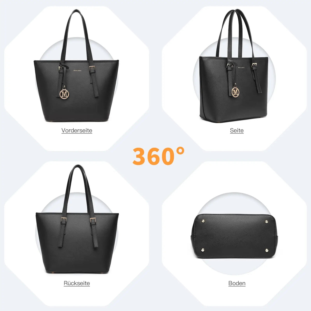 Miss Lulu WOMEN'S Handbag Big Shopper bag Handle bag Tote Bag for school Work Daily Perfect gift