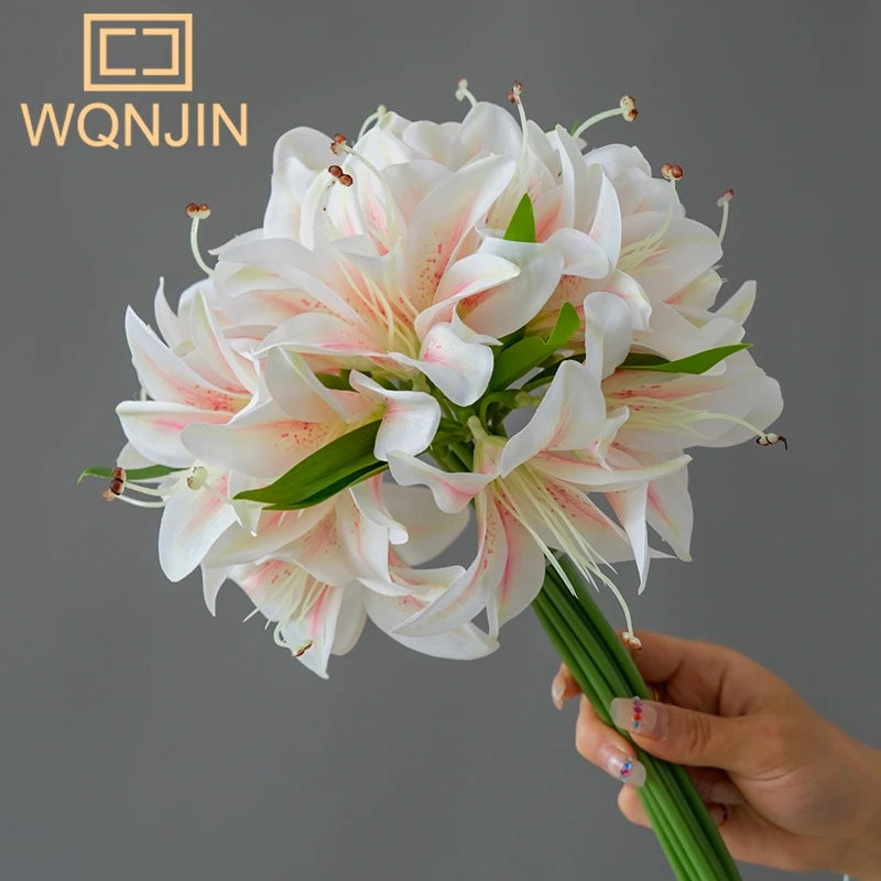 1 Bundle Of 20 Lily Simulation Flowers For Home Decoration, Dining Table, Living Room Decoration, Decoration, Fake Flowers