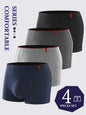 4 Pieces of Men's Boxer Underwear Soft, Breathable and Comfortable Men's Briefs Striped Trendy Personality Casual Loose Boxers