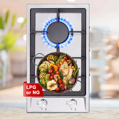 TopStrong  2-burner Stainless Steel with Automatic Flame Protection, Natural Gas Propane Built-in Gas Hob YYEUGCT-S02