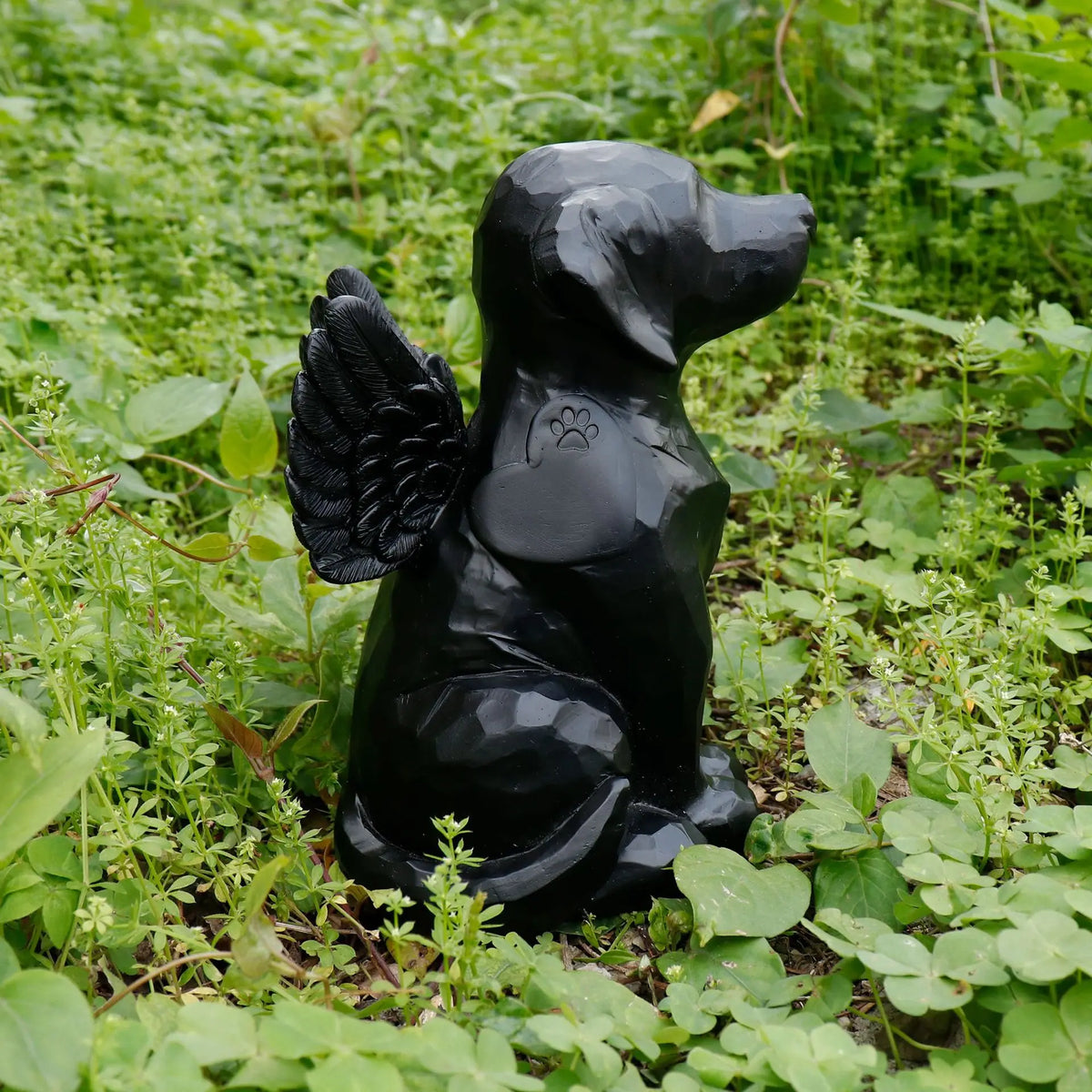 Hot-selling Standing Cat and Dog Urn Amazon Explosion Black Angel Pet Commemorative Urn Sealed Pet Ashes Urn Storage Box