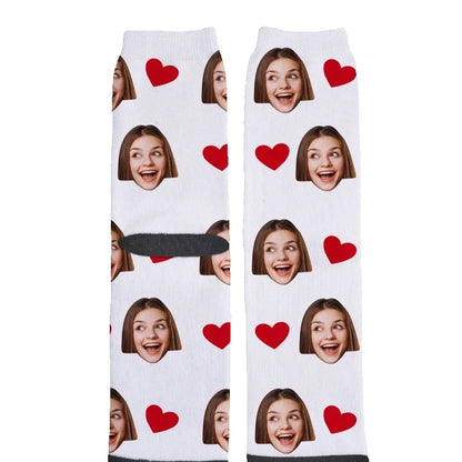 Custom Face Socks Personalized Photo Socks Customizable Funny Socks with Your Picture Two Sizes Available Unique Gift for Couple