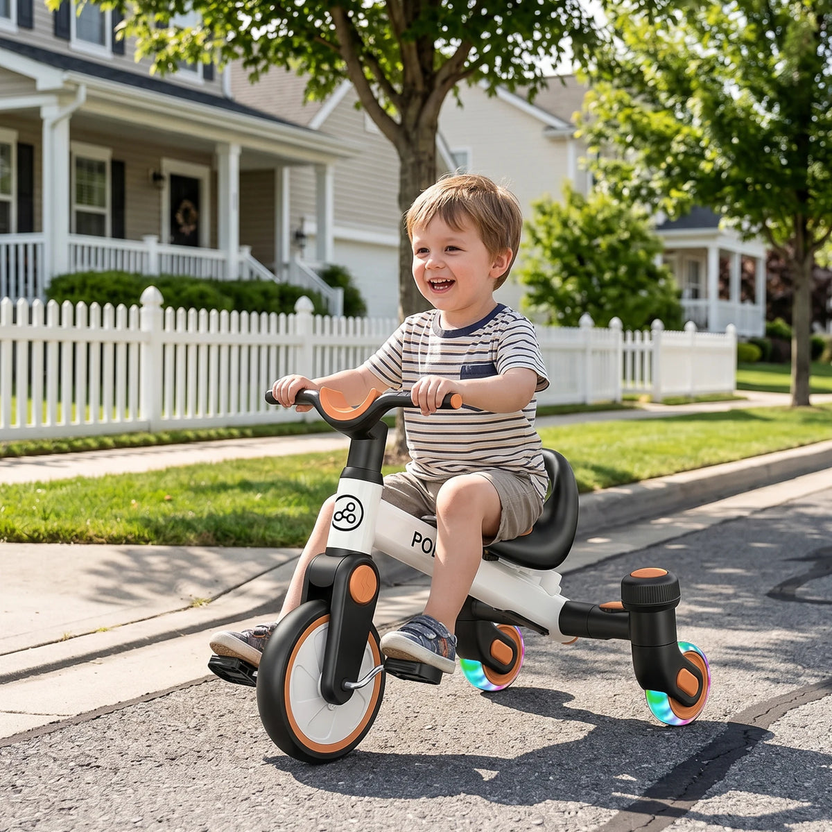 3-IN-1 Toddler Tricycle For 1.5-5 Years Old Drift Trike With 360° Spin Light Up Wheels Adjustable Seat Strong Frame Easy Assembly 3 Ride Modes Toddler Bike For Boys And Girls Indoor Outdoor Use White Pink Black Red