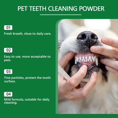 Pet Teeth Cleaning Powder for Cats Dogs Reduce Tartar Plaque Deep Clean Surface Dirt Keep Fresh Breath Oral Grooming Supplies