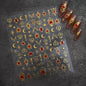 1pcs 3D Bronzing Gold Love Heart Nail Art Stickers Y2K Holographic Stars Sun Starlight DIY Nail Decals Heart Manicure Decoration