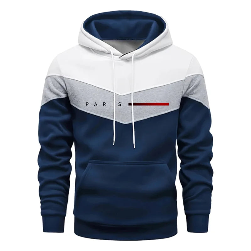 Paris Fashion Men's Hoodies Set Daily Casual Sports Hooded Sweatshirt and Jogger Pants Male Urban Trend Warm Pullover Tracksuit