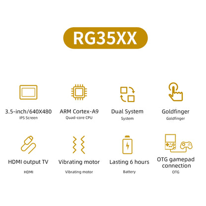 ANBERNIC RG35XX Plus/RG35XX Retro Handheld Game Console 3.5″ IPS Screen Linux Portable Video Game Player Support HD-M-I TV Outpu