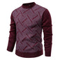 New Sweater Men Casual Knitted Pullover Solid Color Warm Regular Fit Round Neck Sweater Pullovers Mens Sweatwear