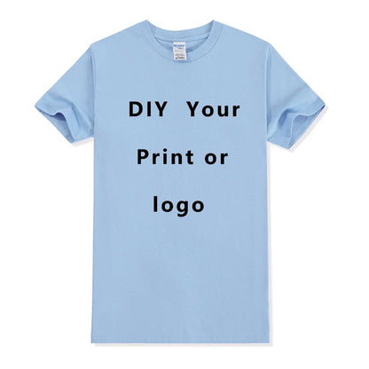 Custom Tshirt Front Back Print Professional Your Own Logo Text Photo Male Personalized Premium Gifts T-shirt EU Size 100% Cotton