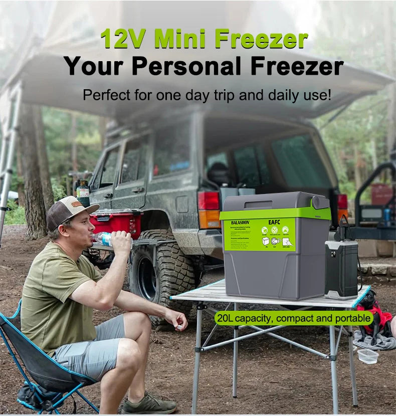 20L Portable Refrigerator Car Home Dual Use Mini Cooler Warmer Fridge for Outdoor Travel Camping Picnic Vehicle Truck Office