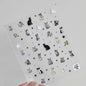 Collage Text English Letter Musical Note Star Graffiti Colorful 5D Love Heart Bowknot Nail Art Sticker Adhesive Manicure Decals