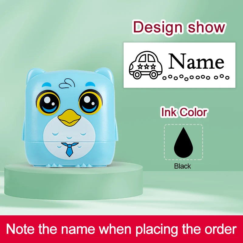 Kids Personalized Stamp - Custom Embossed Seal for School Projects, Travel-Friendly Gift Set with Storage Case & Unique Designs