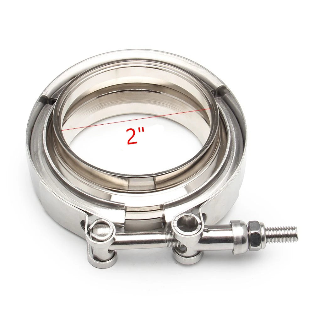 2" 2.5" 3" 3.5" 4" V-Band Clamp With Flange Male Female Fit for Exhaust System, Turbocharger, Downpipe, Muffler