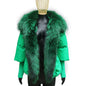 2024 Winter Women Warm Coat Oversized Real Fox Fur Collar Thick Luxury Outerwear New Fashion 90% Goose Down Jacket