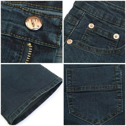 Male Bell Bottom Denim Trousers Slim Black Boot Cut Jeans Men's Clothing Casual Business Flares Pants