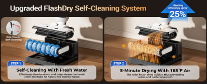 Redkey W15 Pro 3-in-1 Cordless Wet Dry Vacuum Cleaner Self-Cleaning 55°C Drying 180° Lay-Flat Dual-Sided Edge Cleaning 22kPa