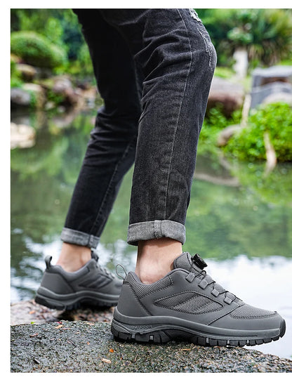 Men'S Spring And Autumn Outdoor Sports Shoes With Rotating Buckle Convenient Comfortable Anti Slip Hiking Shoes Large Size 39-48