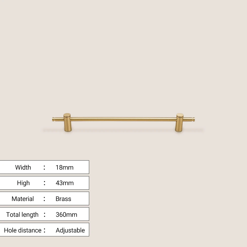 Brass long handle Nordic pure copper modern pulls simple gold light luxury pulls cabinet adjustable long handle cabinet handle