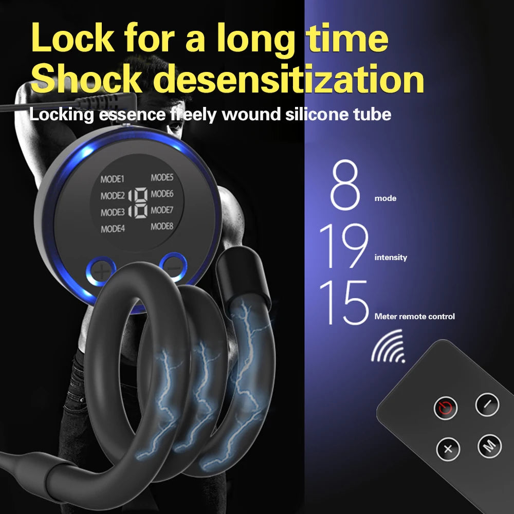 Electric Shock Metal Penis Ring Electric Penis Enlarger Massage Cock Ring Medical Themed Toys Stimulate Adult Sex Toys For Men