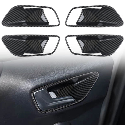 For Ford Puma 2019-2025 Car Inner Door Handle Cover Trim Decor Overlay ABS Carbon Fiber Style Interior Accessories 4PCS