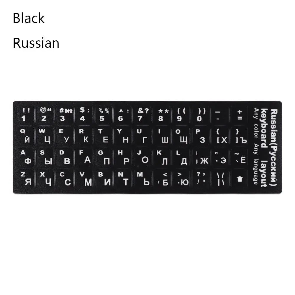 Non-slip Arabic Deutsch Spanish Keyboard Stickers Russian Letter Alphabet Layout English Wear-resistant Keyboard Covers