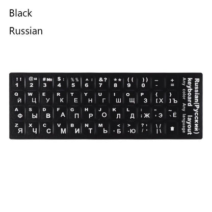 Non-slip Arabic Deutsch Spanish Keyboard Stickers Russian Letter Alphabet Layout English Wear-resistant Keyboard Covers