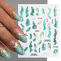 1PCS Marbled Nail Sticker 3D Abstract Lines Sticker Nail Art Supplies Nail Decals Y2K Laser Butterfly Ladies Nail Art Decoration