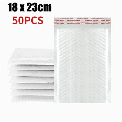 10-50Pcs Bubble Envelopes White Foam Shipping Bags Poly Bubble Mailers Pad Self Seal Packing Bags for Magazine 11cm 15cm 23cm