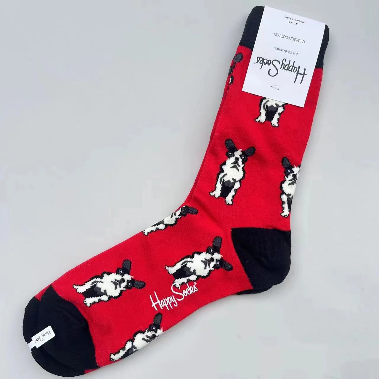 Happy Socks Men's Mid-tube Socks Four Seasons Pure Cotton Classic Socks SIZE 41-46