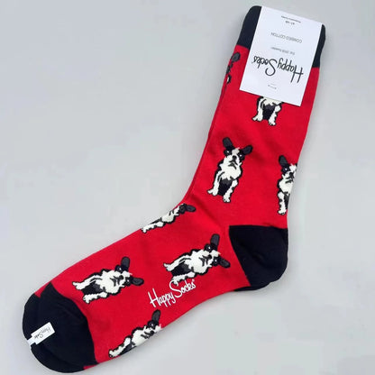 Happy Socks Men's Mid-tube Socks Four Seasons Pure Cotton Classic Socks SIZE 41-46