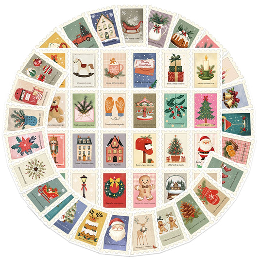 10/30/50Pcs Vintage Christmas stamps Stickers For Suitcase Skateboard Laptop Luggage Phone Car Styling DIY Decal Pegatinas