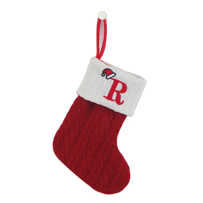 Christmas Alphabet Knitting Socks Christmas Tree Ornaments Christmas Decorations For Home 2024 Navidad Noel 2025Xmas Gift