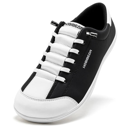 HOBIBEAR Unisex Barefoot Wide Toe Shoes Women Men Artificial Leather Minimalist Sneakers Adjustable Slip On Walking Shoes
