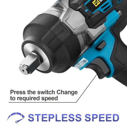 Gisam 2800N.M Brushless Electric Wrench 1/2 Inch Impact Wrench Electirc Screwdriver Drill Compatible with Makita 18V Battery Pin